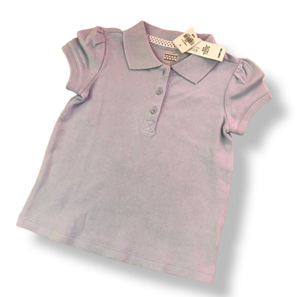 Old Navy Girls Polo Shirt Size 18-24 mo Solid Light Blue Pique Knit Uniform NEW